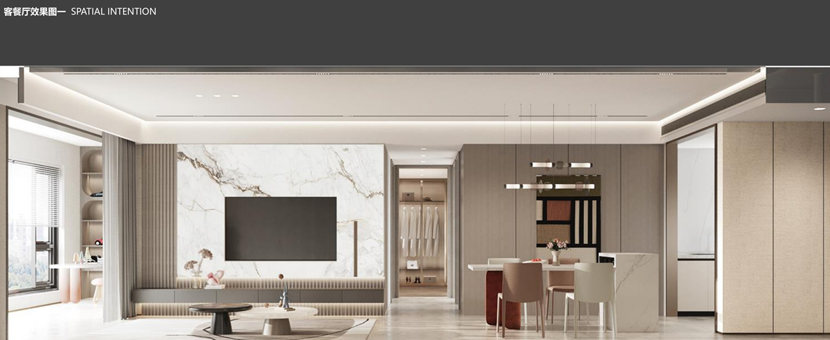 淮北.華松籣墅香汐高層C戶型現(xiàn)代簡約風(fēng)樣板間裝飾裝修項目(圖3)