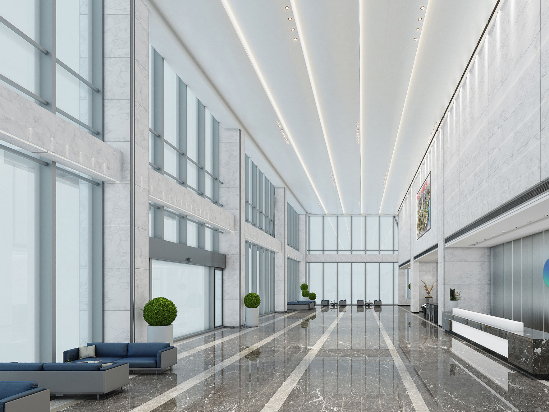 ?辦公室裝修常見的八種吊頂樣式(圖1) 大廳 副本.jpg